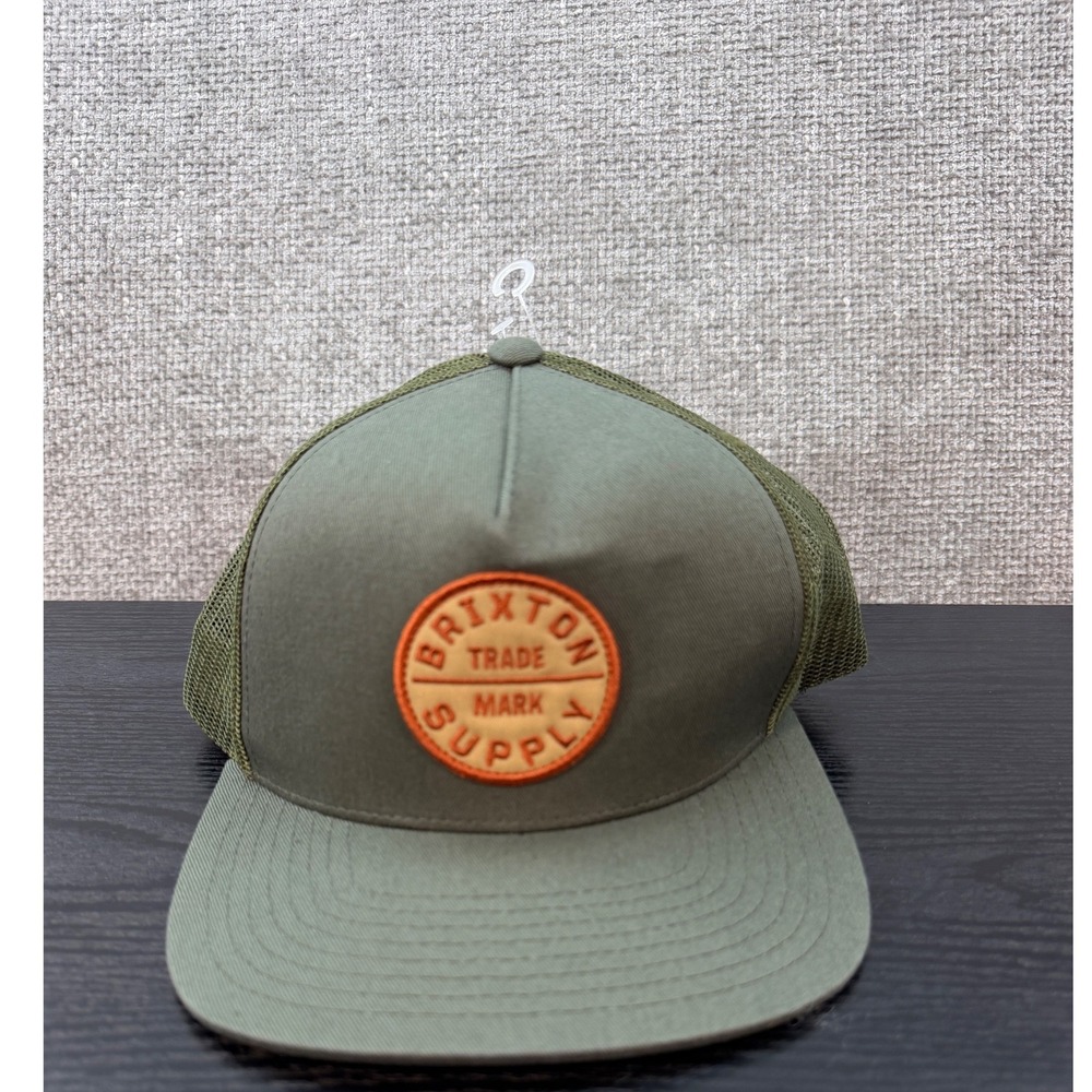 Brixton Oath MP Trucker Hat Mens OS Olive New Mesh Snapback Logo Patch Cap